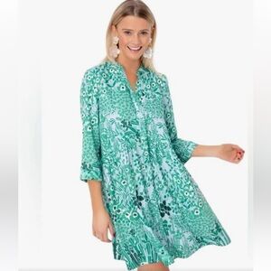 Tuckernuck Wildflower Silk Royal Shirtdress